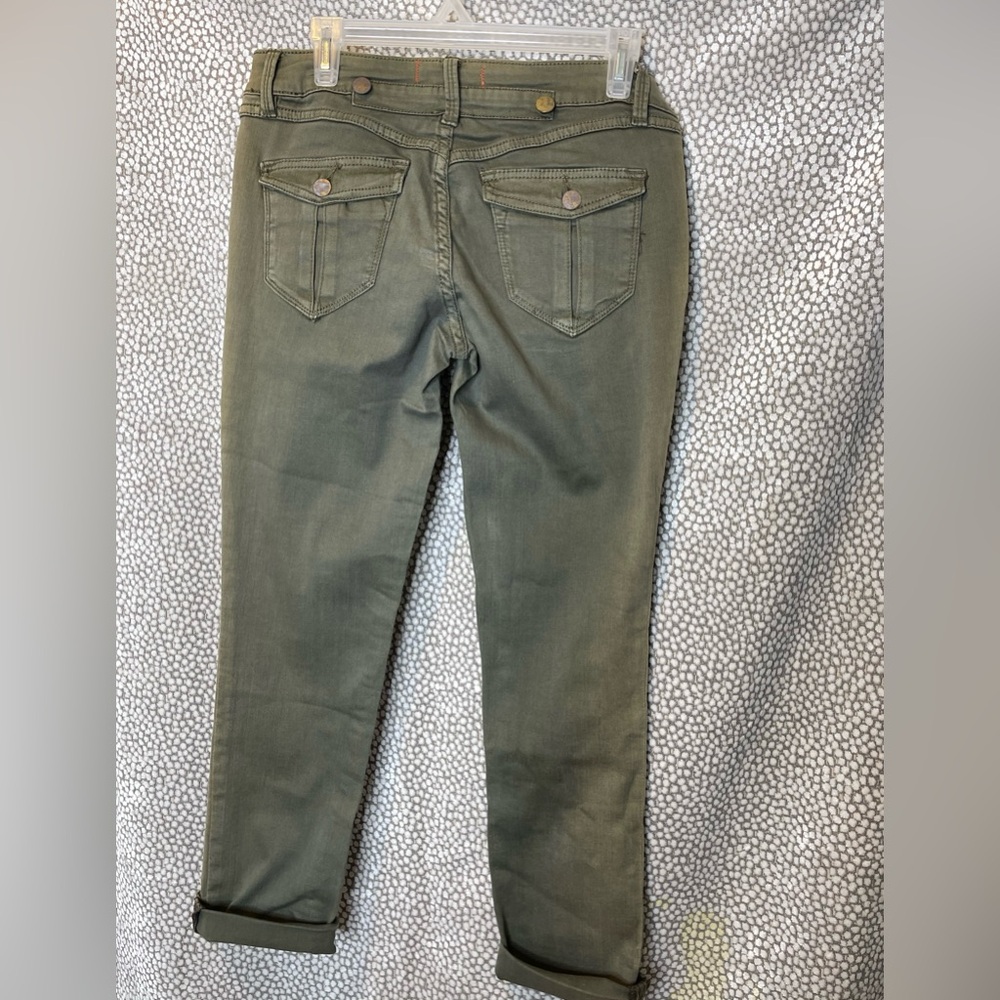 Forever 21 Olive Green Military Inspired Jeans Cropped Mid Rise Jeans Size 27 - Picture 7 of 12